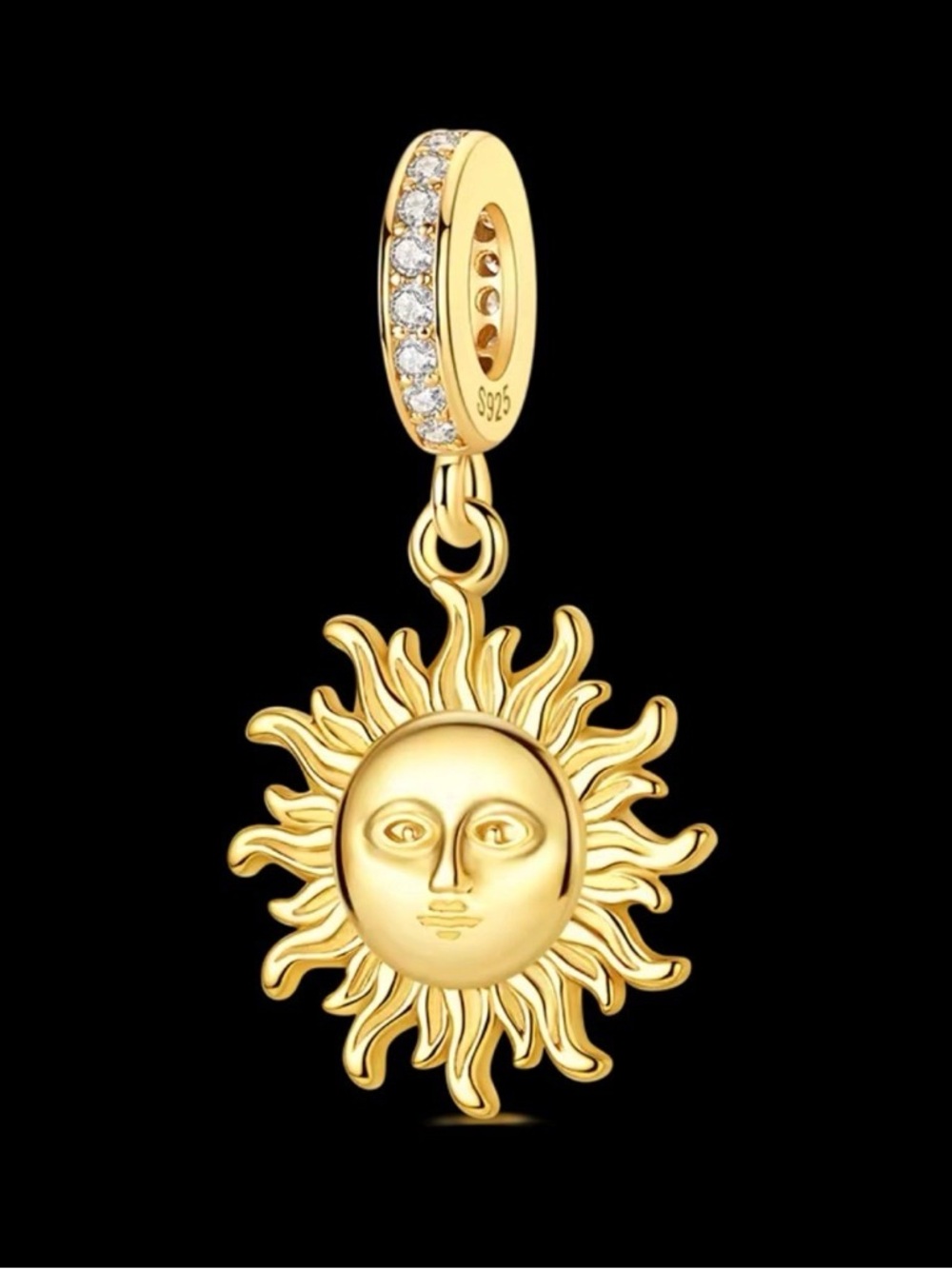 New Gold Sun Pandora Style Charm